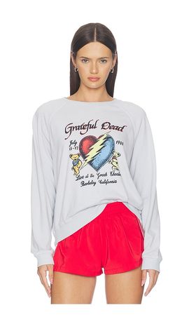 Junk Food Junk Food Grateful Dead Live 1988 Raglan Crew Fleece Sweatshirt