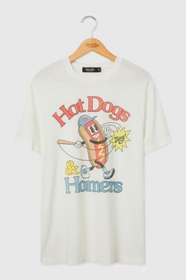 Junk Food Junk Food Hot Dogs and Homers Vintage Tee in Vintage White, Men's at Urban Outfitters