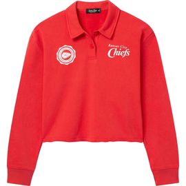 Junk Food Junk Food Kansas City Chiefs Graphic Polo Crop Sweatshirt