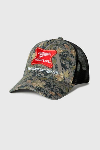 Junk Food Junk Food Miller High Life Camo Trucker Hat in Camo, Men's at Urban Outfitters