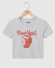 Junk Food Junk Food New York The Big Apple Baby Tee in Heather Grey, Women's at Urban Outfitters - 1