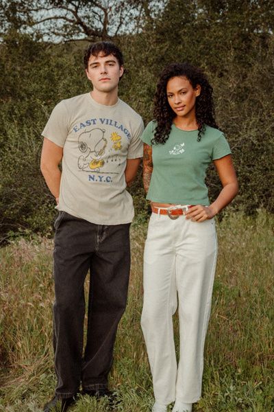 Junk Food Junk Food Snoopy East Village Tee in Birch, Men's at Urban Outfitters