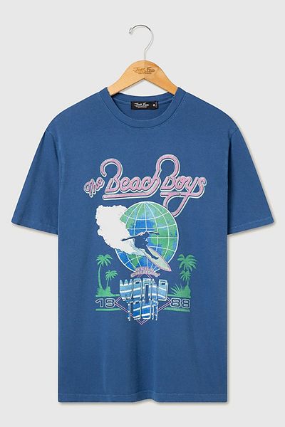 Junk Food Junk Food The Beach Boys 1988 World Tour Vintage Tee in Azule, Men's at Urban Outfitters