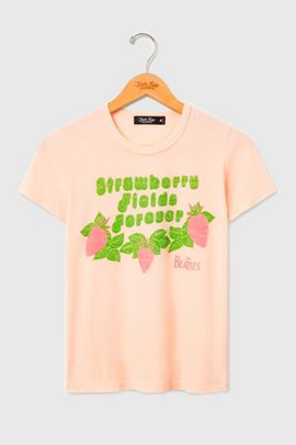 Junk Food Junk Food The Beatles Strawberry Fields Forever Original Tee in Pastel, Women's at Urban Outfitters