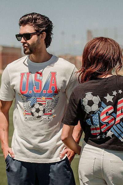 Junk Food Junk Food USA Land of the Free Vintage Tee in Vintage White, Men's at Urban Outfitters