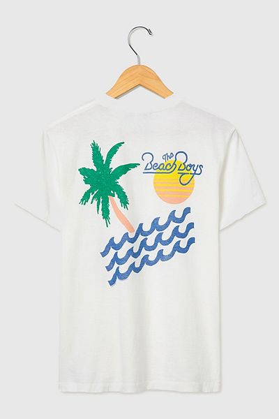 Junk Food Junk Food Women's The Beach Boys Palm and Waves Vintage Tee in Vintage White, Women's at Urban Outfitters