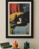 JunkyDotCom JunkyDotCom Ludwig The Black Cat Art Print in Black Wood Frame at Urban Outfitters - 1