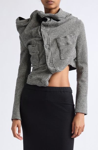 Junya Watanabe Junya Watanabe Asymmetrical Draped Wool Blend Jacket