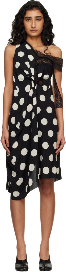 Junya Watanabe Junya Watanabe Black & Off-White Printed Lace Minidress