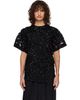 Junya Watanabe Junya Watanabe Black Floral Sequins Pointed T-Shirt - 1