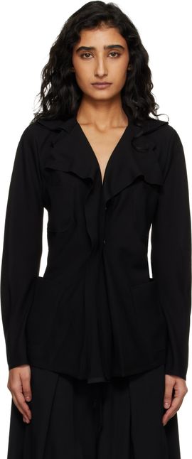 Junya Watanabe Junya Watanabe Black Georgette Blazer