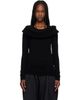 Junya Watanabe Junya Watanabe Black Nylon Stretch Jersey Drape T-shirt - 1