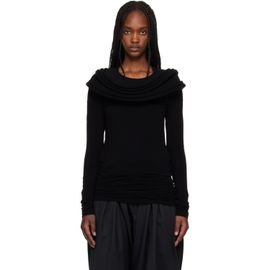 Junya Watanabe Junya Watanabe Black Nylon Stretch Jersey Drape T-shirt
