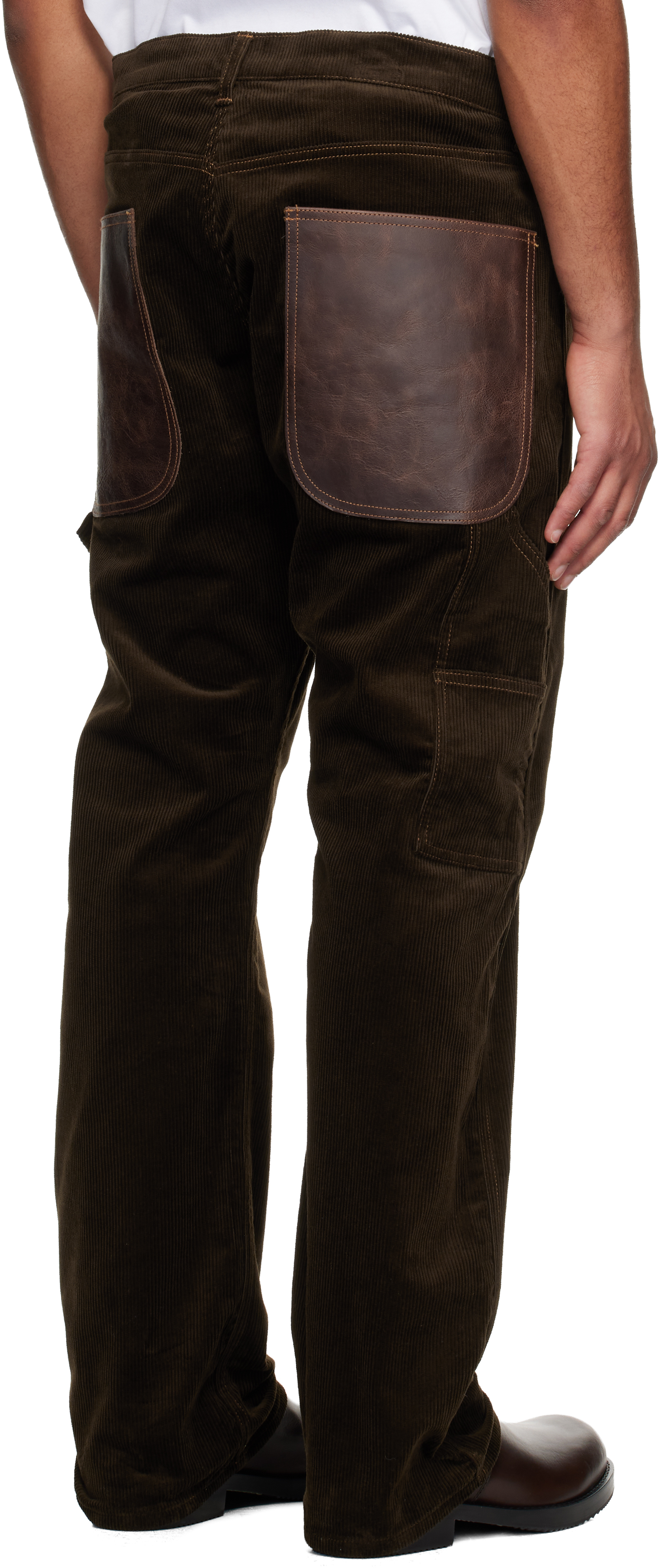 Junya Watanabe - Brown Cotton Corduroy & Leather Trousers