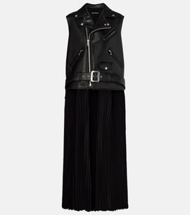 Junya Watanabe Junya Watanabe Faux leather and jersey maxi dress