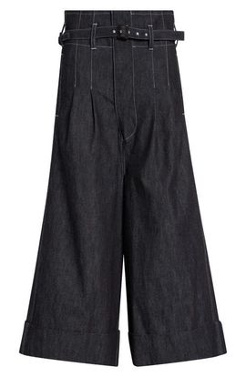 Junya Watanabe Junya Watanabe High Waist Belted Flared Denim Pants