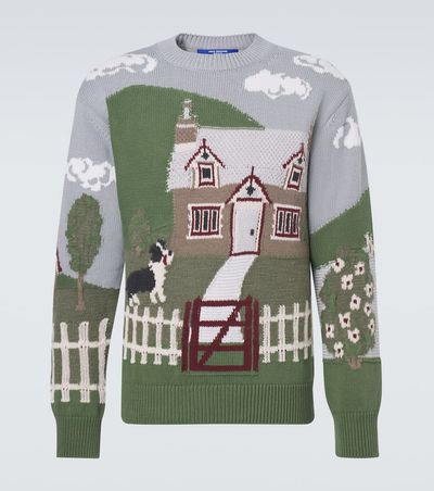 Junya Watanabe Junya Watanabe Intarsia cotton and wool sweater
