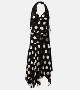 Junya Watanabe Junya Watanabe Lace-trimmed polka-dot midi dress
