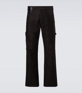 Junya Watanabe Junya Watanabe Leather-trimmed straight jeans