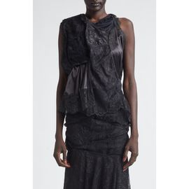 Junya Watanabe Junya Watanabe Mixed Lace, Satin & Knit Top