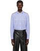 Junya Watanabe Junya Watanabe White & Blue Cotton Striped Shirt - 1