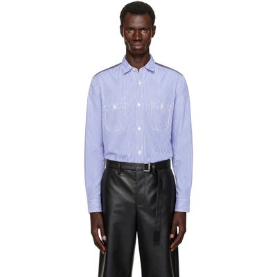 Junya Watanabe Junya Watanabe White & Blue Cotton Striped Shirt