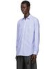 Junya Watanabe Junya Watanabe White & Blue Cotton Striped Shirt - 4