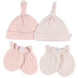 Just Born Just Born Caps and No Scratch Mittens Set