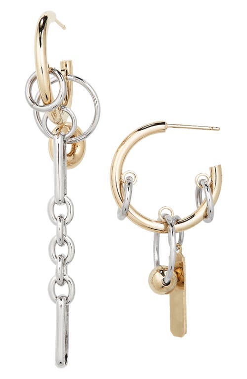 Justine Clenquet Justine Clenquet Iris Mismatched Two-Tone Hoop Charm Earrings