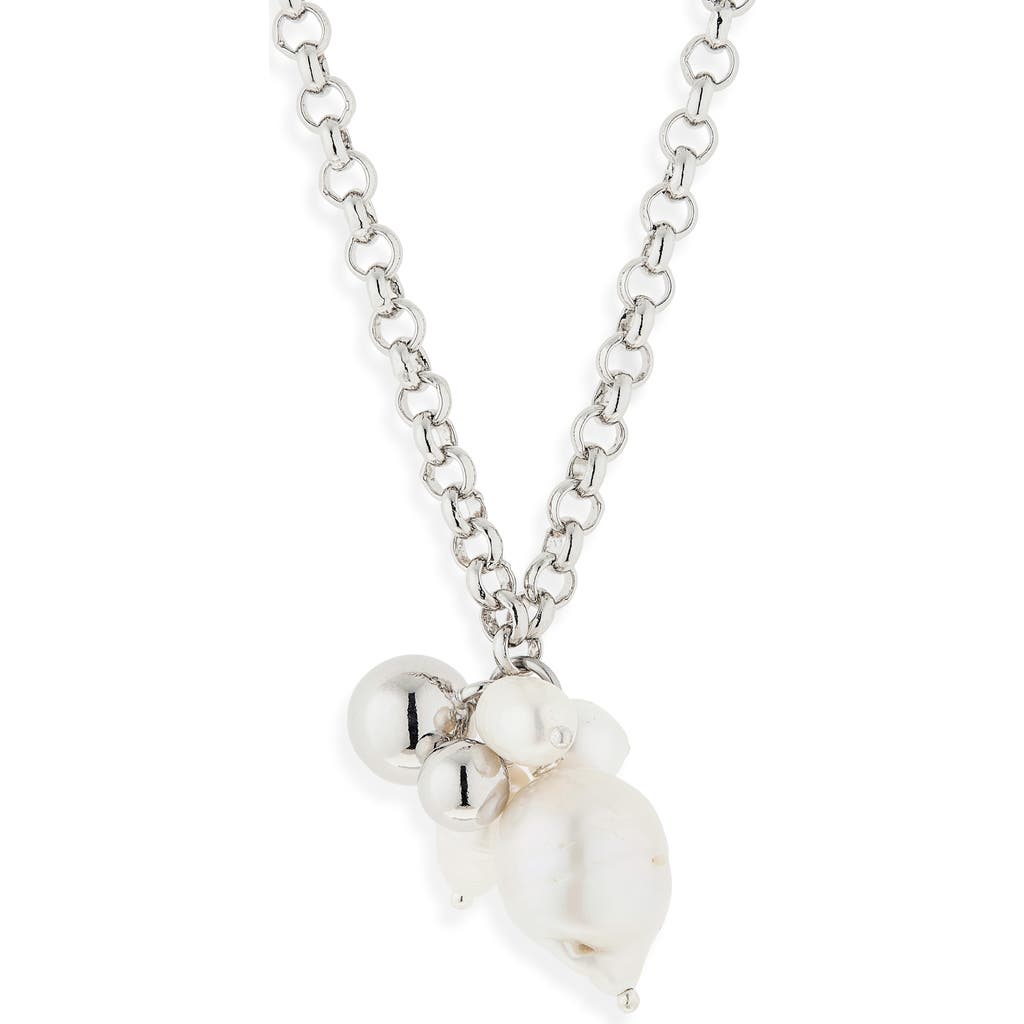 Justine Clenquet Justine Clenquet Mickey Faux Pearl & Freshwater Pearl Pendant Necklace
