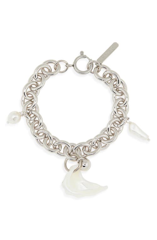 Justine Clenquet Justine Clenquet Tyler Seashell & Faux Pearl Chain Bracelet