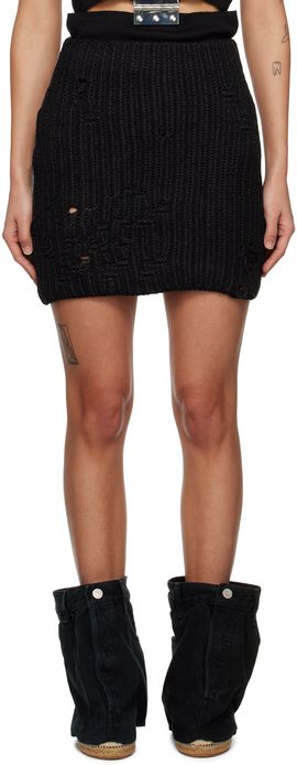 JW Anderson JW Anderson Black Distressed Miniskirt