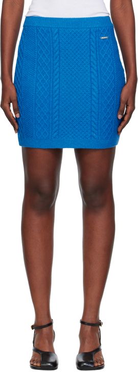 JW Anderson JW Anderson Blue Cable Knit Miniskirt