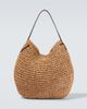 JW Anderson JW Anderson Bulb XL suede-trimmed raffia bucket bag - 1