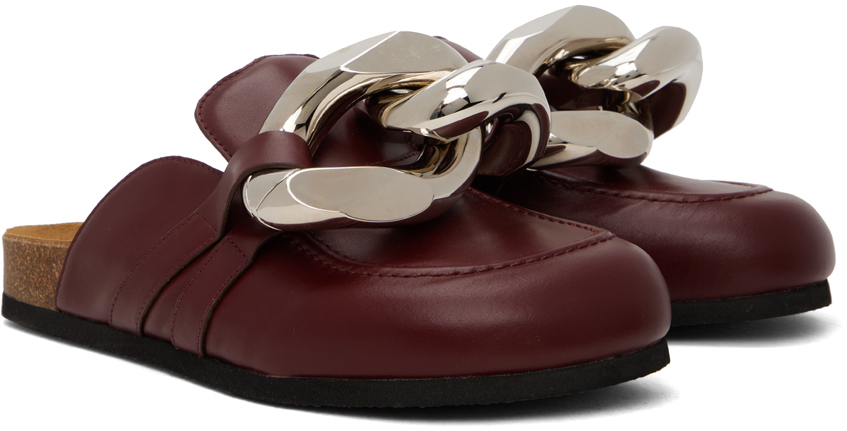 JW Anderson - Burgundy Chain Loafers display picture 3