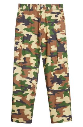 JW Anderson JW Anderson Camo Cotton Straight Leg Cargo Pants