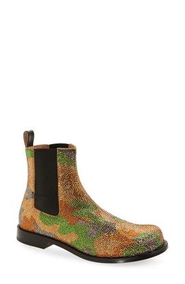 JW Anderson JW Anderson Camo Crystal Studded Chelsea Boot