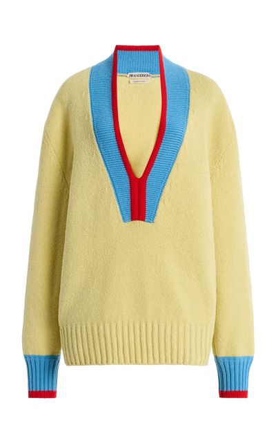JW Anderson JW Anderson ContrastTrim CottonBlend Sweater