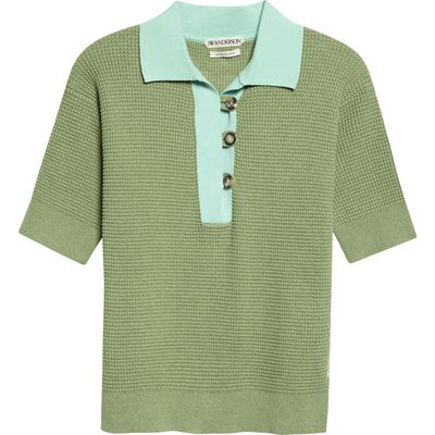 JW Anderson JW Anderson Cotton & Cashmere Blend Polo Sweater