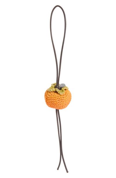 JW Anderson JW Anderson Crocheted Persimmon Mercerized Cotton Bag Charm