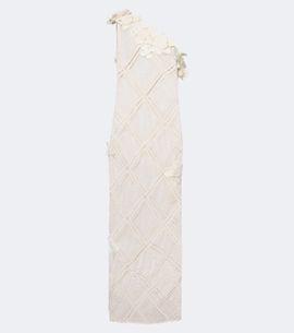 JW Anderson JW Anderson Floral-appliqué crochet cotton maxi dress