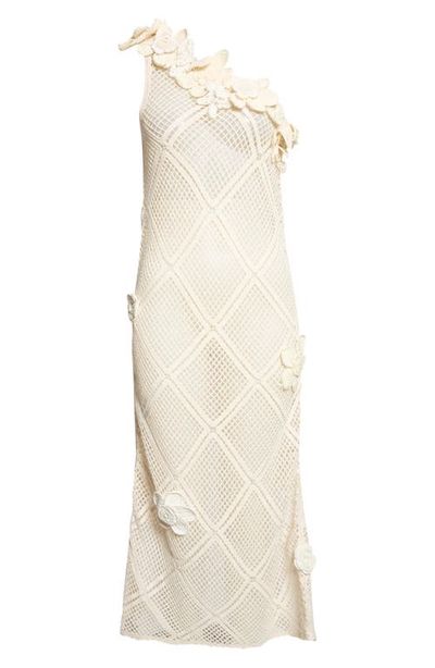 JW Anderson JW Anderson Floral Crochet One-Shoulder Dress