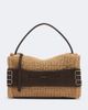 JW Anderson JW Anderson Loafer Small suede-trimmed raffia top-handle bag - 1