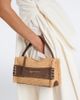JW Anderson JW Anderson Loafer Small suede-trimmed raffia top-handle bag - 2