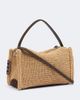 JW Anderson JW Anderson Loafer Small suede-trimmed raffia top-handle bag - 4