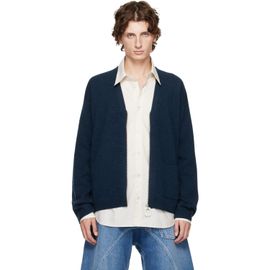 JW Anderson JW Anderson Navy V-Neck Zip-Up Cardigan