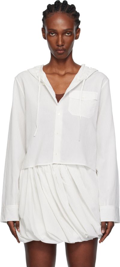 JW Anderson JW Anderson Off-White Cropped Hooded Shirt