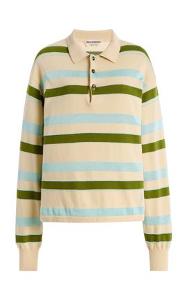 JW Anderson JW Anderson Rubgy Striped CottonWool Knit Polo Shirt