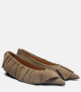 JW Anderson JW Anderson Ruffled suede ballerina flats