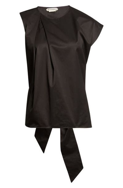 Jw Anderson Sculptural Asymmetric Cotton Sateen Top